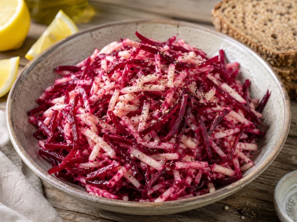 salát z červené řepy a celerem recept